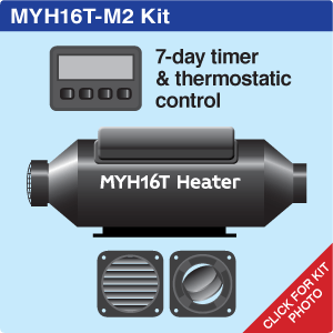 MYH16T Marine + 7-day LCD Timer + 2 hot air outlets