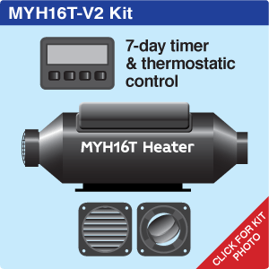 MYH16T Vehicle + 7-day LCD Timer + 2 hot air outlets
