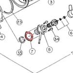 7) Packing (glow plug boss gasket)
