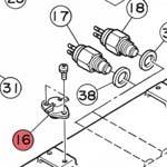 16) Thermostat 93'C