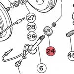 24) Packing (gasket for flame sensor)